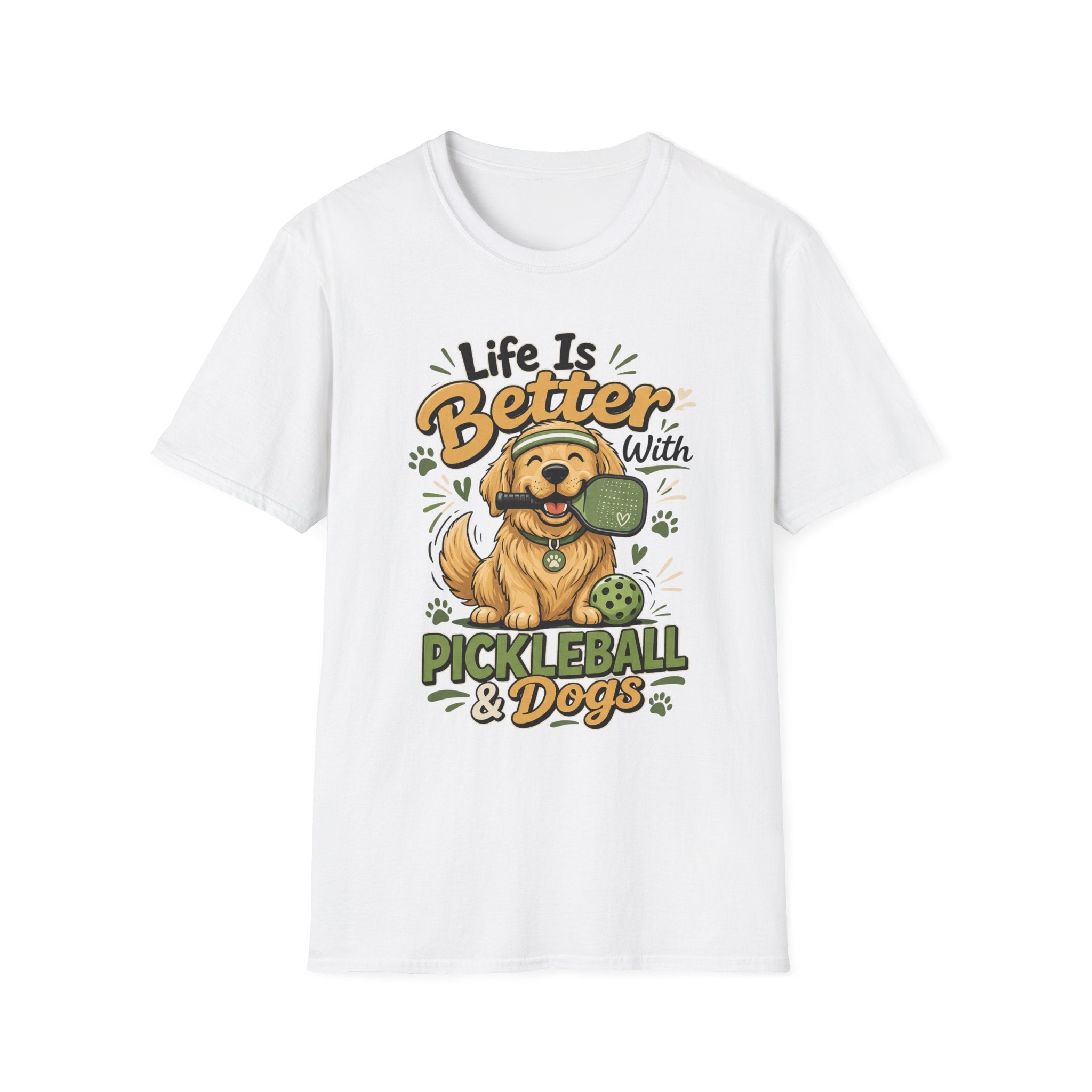 Life is better with pickleball and dogs T-Shirt