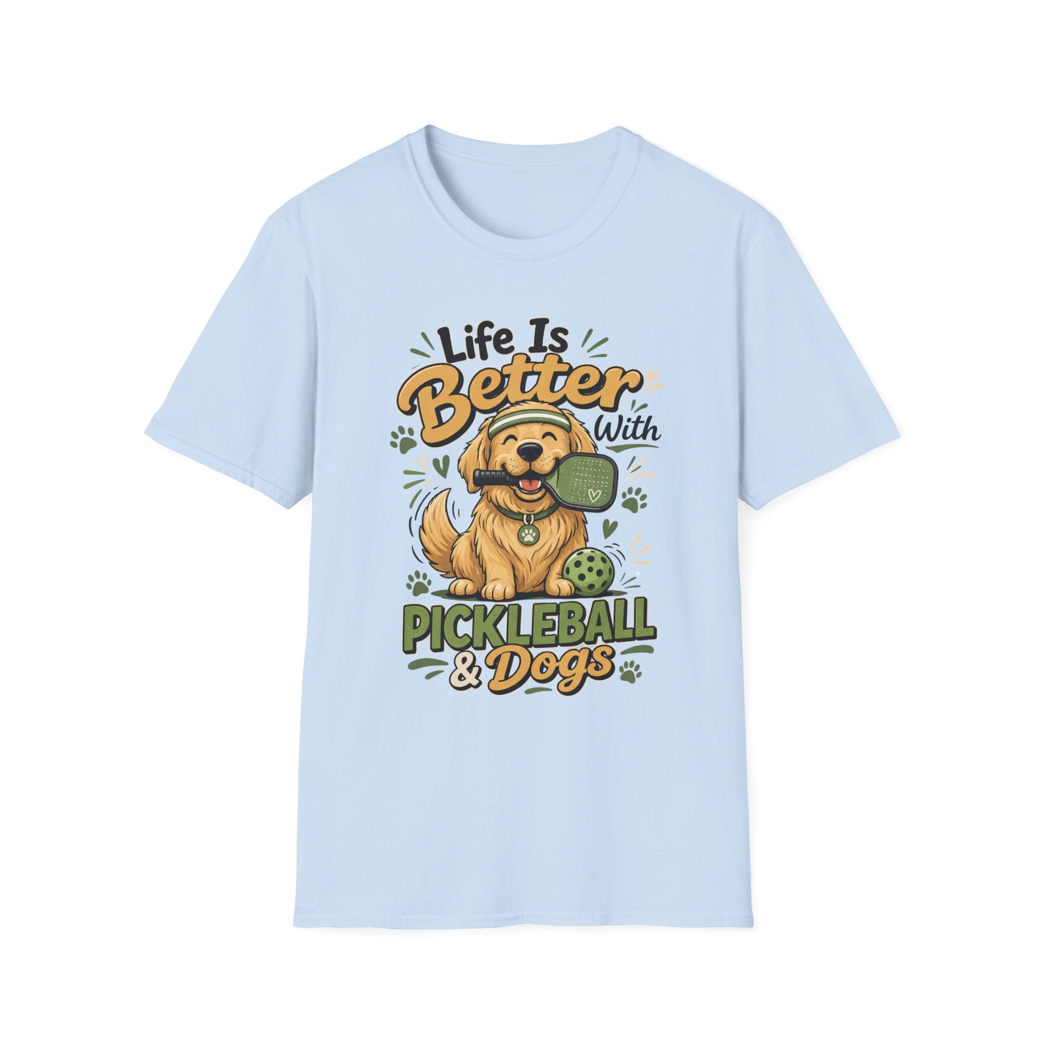 Life is better with pickleball and dogs T-Shirt