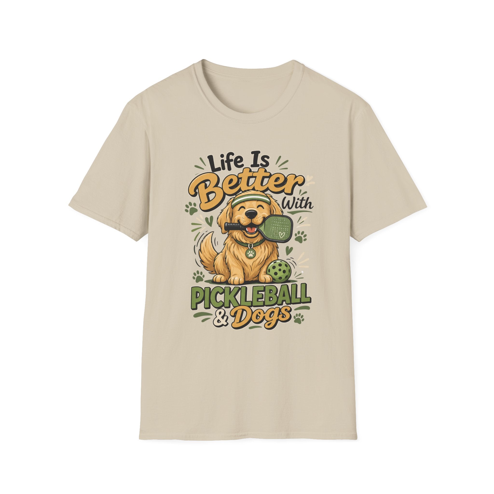 Life is better with pickleball and dogs T-Shirt
