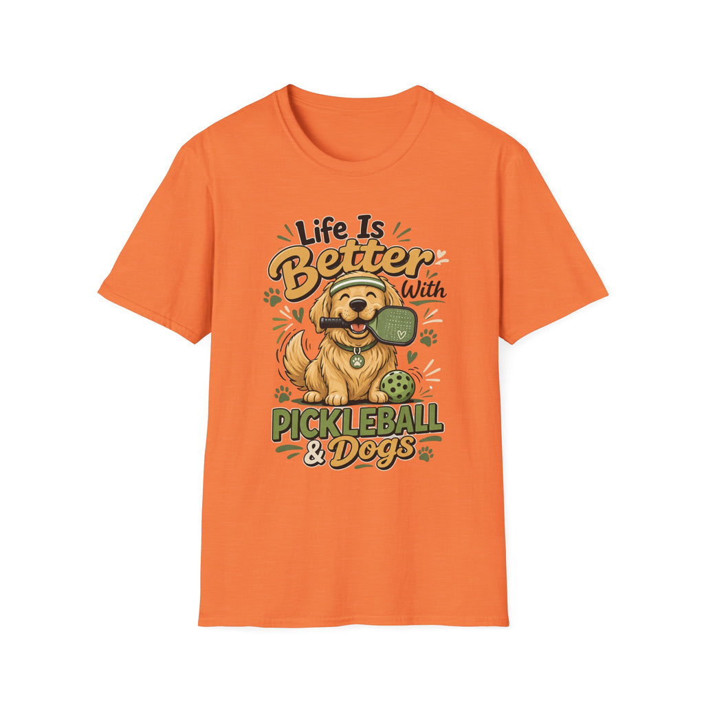 Life is better with pickleball and dogs T-Shirt