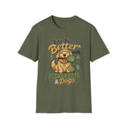 Life is better with pickleball and dogs T-Shirt