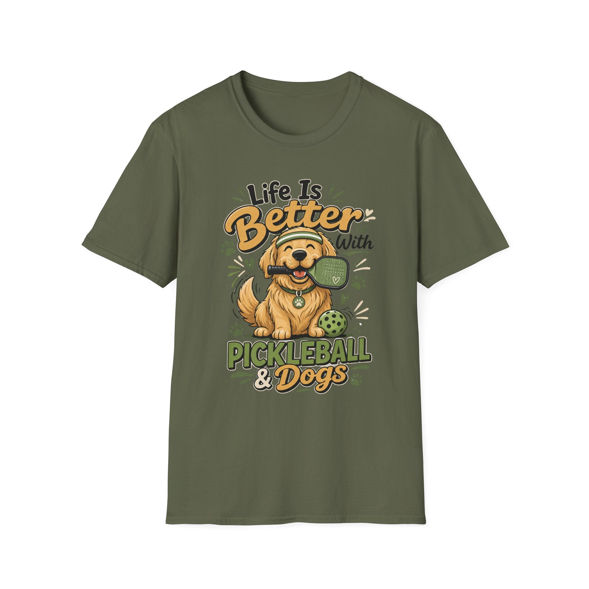 Life is better with pickleball and dogs T-Shirt