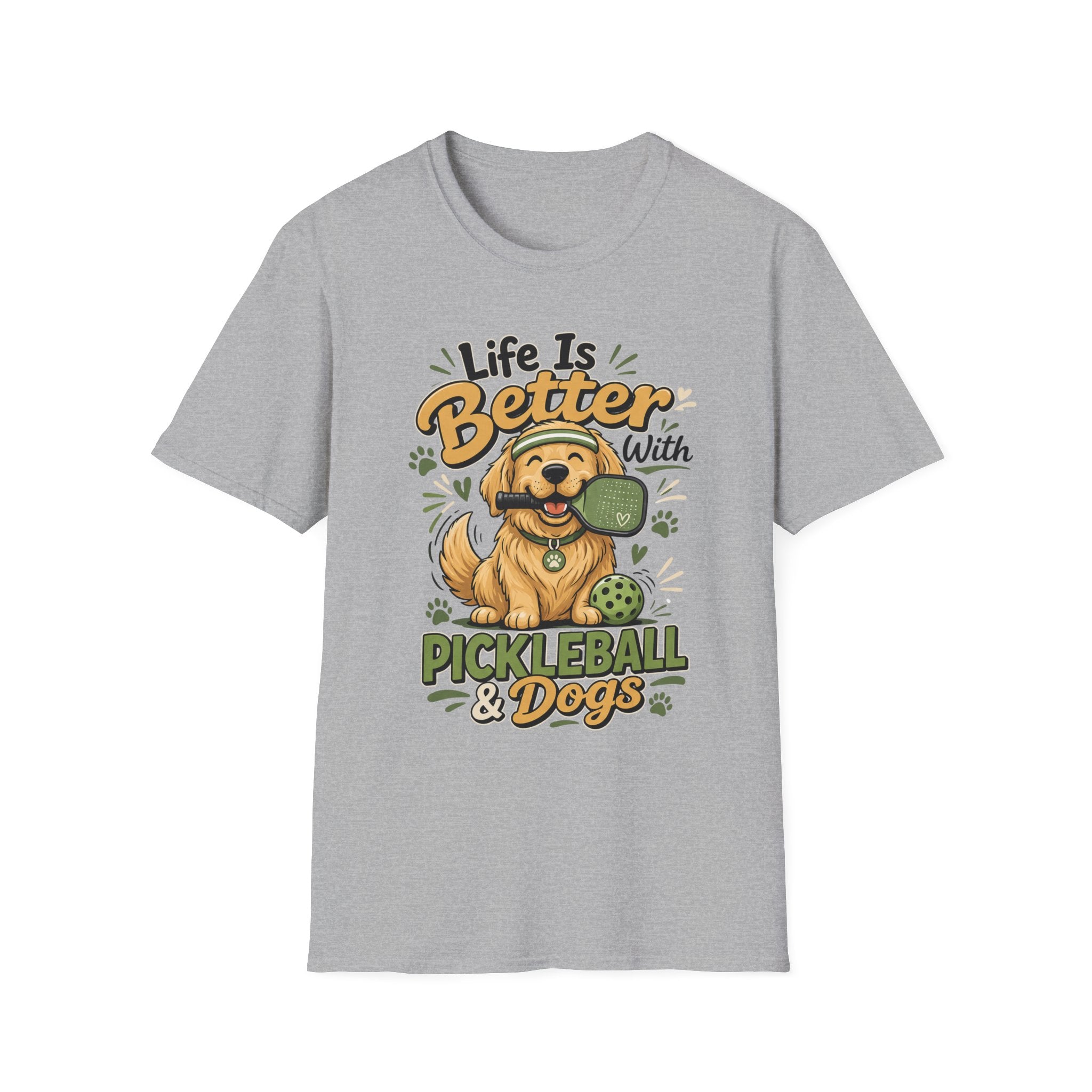 Life is better with pickleball and dogs T-Shirt